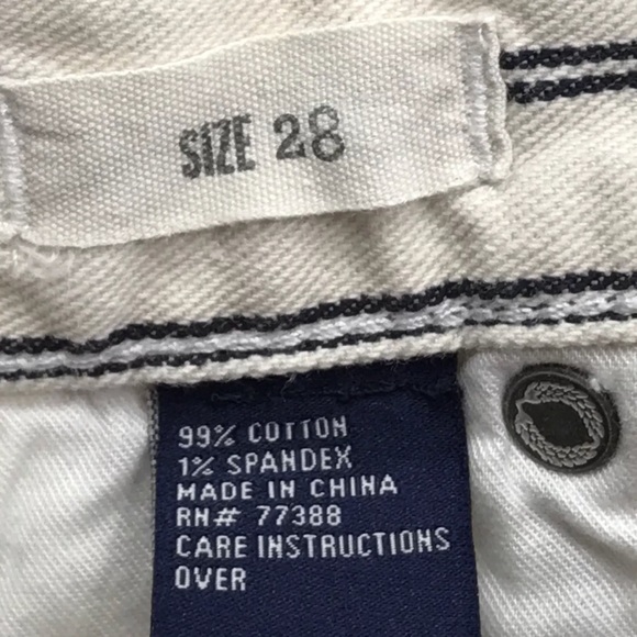 MADEWELL Cut Off Short Shorts Blue Ivory Stripe - Picture 7 of 7